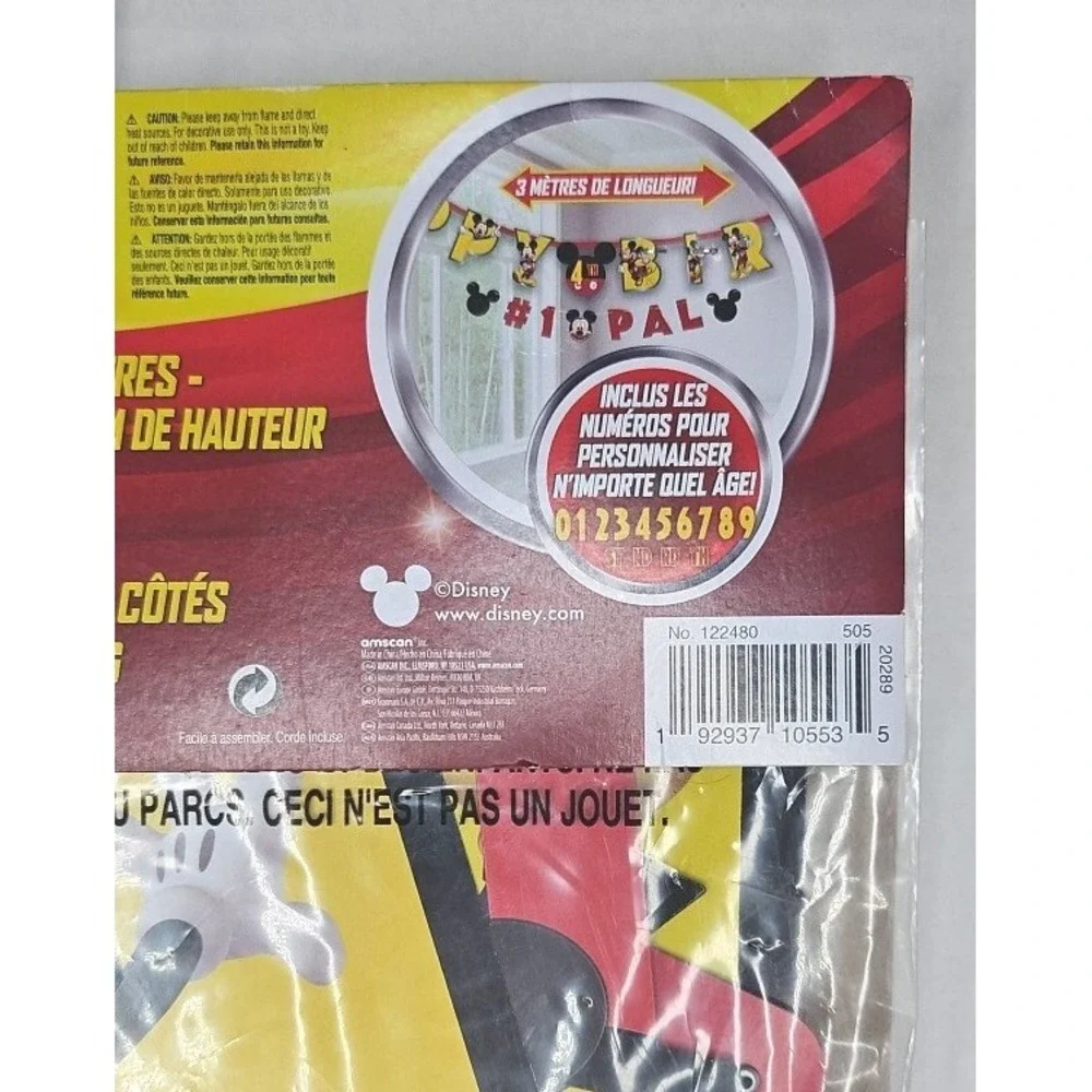 Disney Junior Mickey Mouse Jumbo Letter Banner Kit 10 Ft Yellow Birthday Decor‎